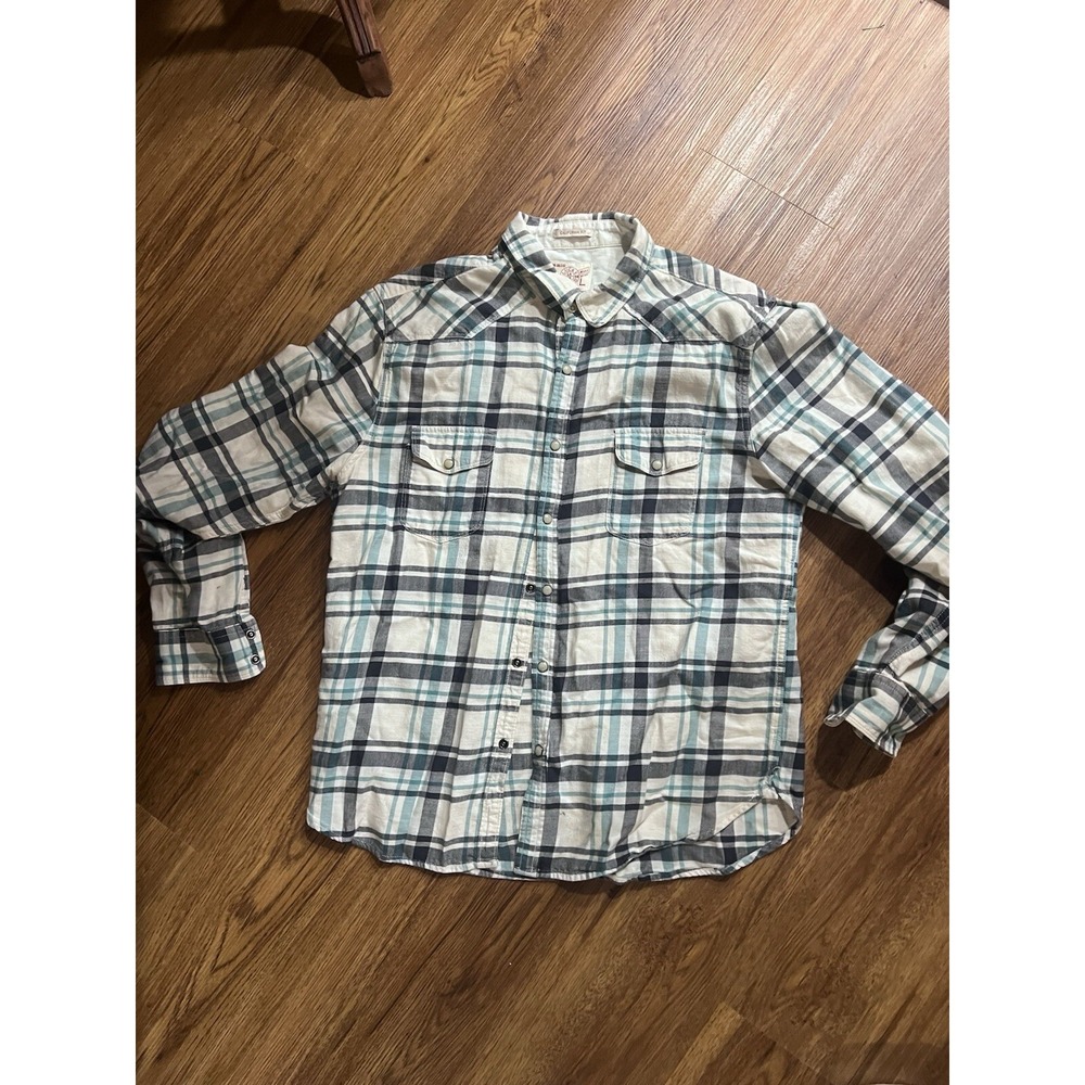 Lucky Brand California Fit Button Up Flannel Shirt Mens‎ Size Large